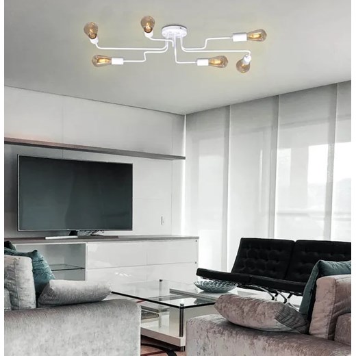 Biała loftowa lampa sufitowa - S142-Binta Lumes One Size wyprzedaż Edinos.pl