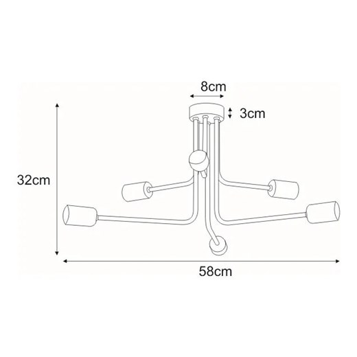 Biała lampa sufitowa w stylu loft - S143-Binta Lumes One Size Edinos.pl