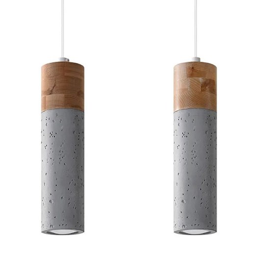Drewniano-betonowa lampa wisząca tuby - S163 K1-G05 ze sklepu Edinos.pl w kategorii Lampy wiszące - zdjęcie 172208457
