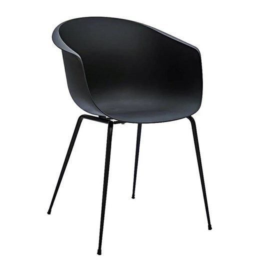 Czarne metalowe krzesło - Floris ze sklepu Edinos.pl w kategorii Krzesła - zdjęcie 172208486
