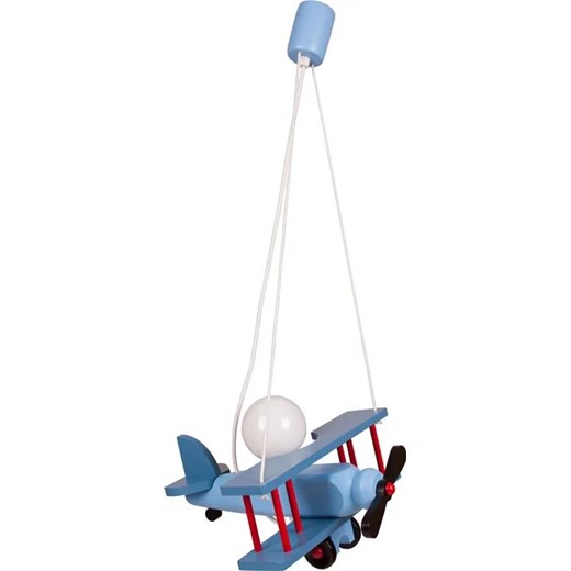 Niebieska drewniana lampa wisząca dla dziecka - S199-Frela Lumes One Size Edinos.pl