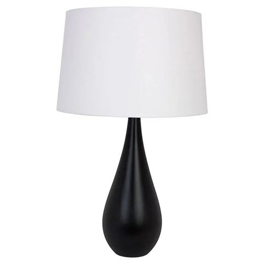 Czarna drewniana lampka stołowa z abażurem - S224-Artela ze sklepu Edinos.pl w kategorii Lampy stołowe - zdjęcie 172208816