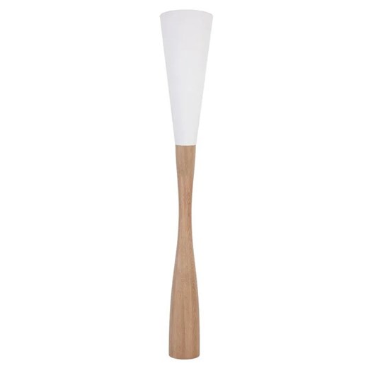 Brązowo-biała lampa stojąca drewniana - 12X S231 G4-A60 ze sklepu Edinos.pl w kategorii Lampy podłogowe - zdjęcie 172208828
