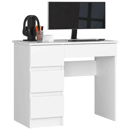 Małe białe biurko z szufladami - Nersta 4X Elior One Size Edinos.pl