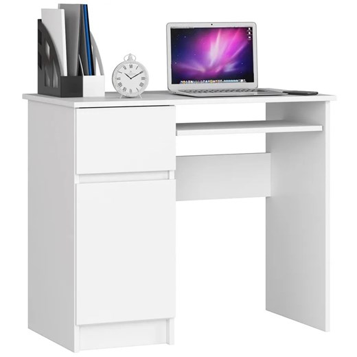 Białe biurko proste z szufladą - Strit 3X Elior One Size Edinos.pl