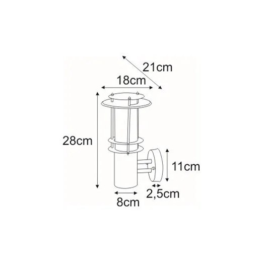 Nowoczesna lampa ścienna zewnętrzna - S281-Dertos Lumes One Size Edinos.pl