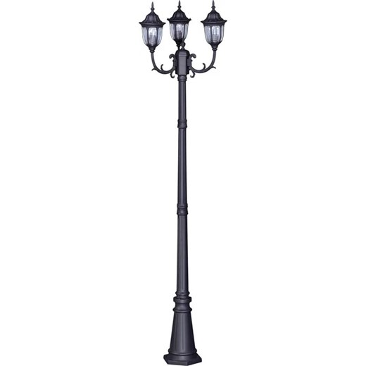Czarna wysoka stojąca lampa ogrodowa potrójna - S318-Confucio ze sklepu Edinos.pl w kategorii Oświetlenie ogrodowe - zdjęcie 172209787