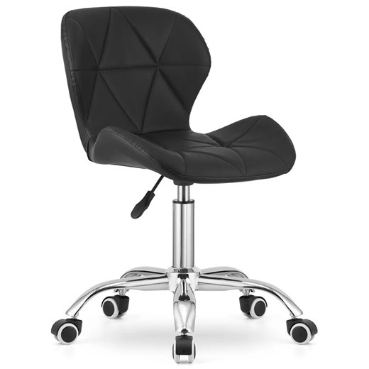 Czarny pikowany fotel obrotowy - Renes 3X ze sklepu Edinos.pl w kategorii Krzesła biurowe - zdjęcie 172209797