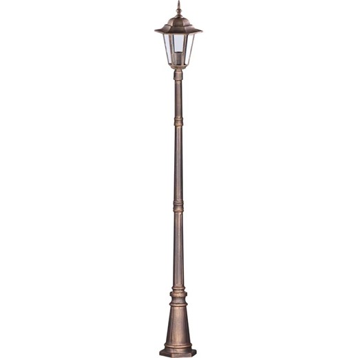 Czarno-złota klasyczna lampa stojąca zewnętrzna - S327-Relva ze sklepu Edinos.pl w kategorii Oświetlenie ogrodowe - zdjęcie 172209815