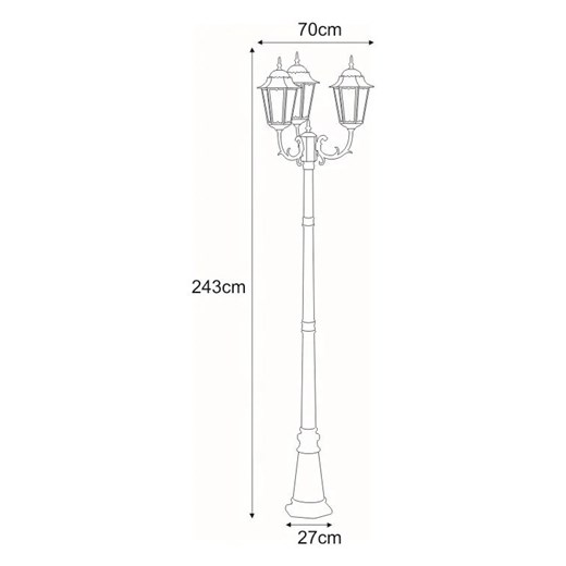 Czarno-złota stojąca lampa ogrodowa z 3 kloszami - S349-Tirma Lumes One Size okazja Edinos.pl