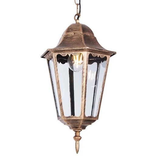 Złota lampa wisząca zewnętrzna na taras - S353 F2-A16 ze sklepu Edinos.pl w kategorii Oświetlenie ogrodowe - zdjęcie 172210018