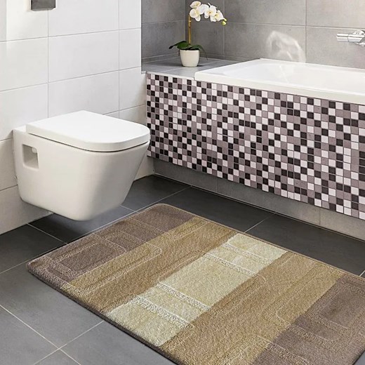 Beżowe nowoczesne dywaniki do łazienki - Amris 4X Profeos One Size Edinos.pl