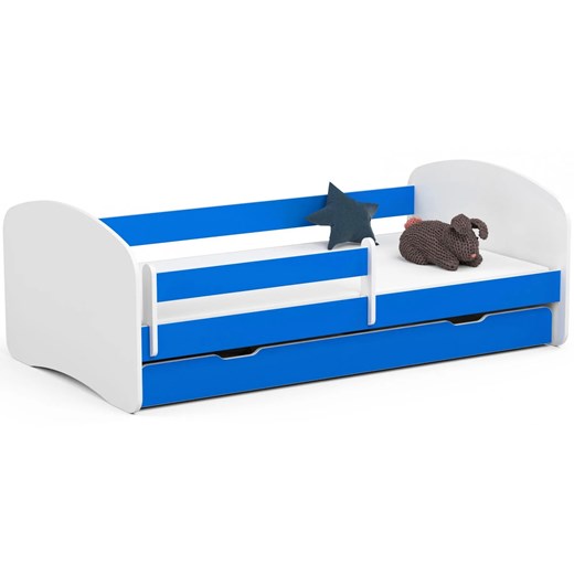 Łóżko do pokoju dziecięcego białe + niebieski - Ellsa 5X 90x180 Elior One Size Edinos.pl