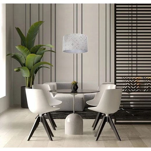 Szaro-srebrna lampa wisząca z ozdobnym abażurem - S363-Alkatra Lumes One Size Edinos.pl