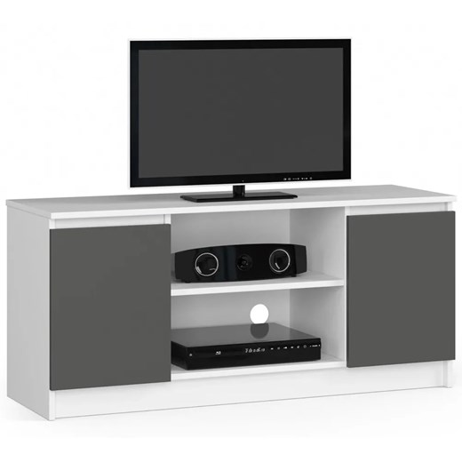 Nowoczesna szafka RTV biała + grafit / szary - Darius 5X 140 cm Elior One Size Edinos.pl