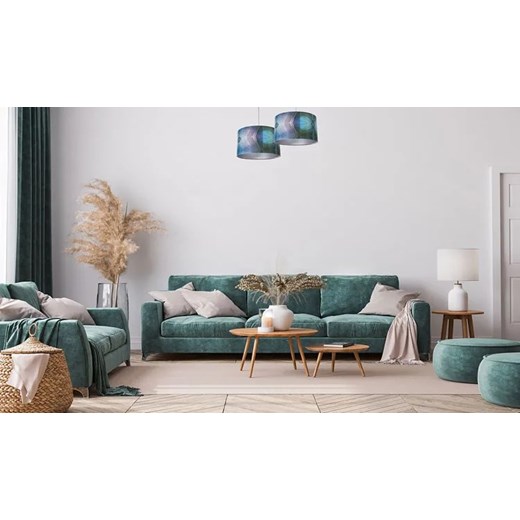 Srebrna nowoczesna lampa wisząca z abażurem - S389-Kerva Lumes One Size Edinos.pl