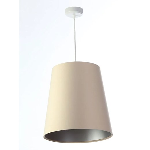 Kremowo-srebrna lampa wisząca stożek do salonu - S405-Arva Lumes One Size Edinos.pl