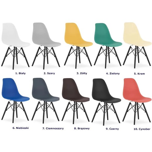 Zestaw niebieskich minimalistycznych krzeseł - Naxin 3S Elior One Size Edinos.pl