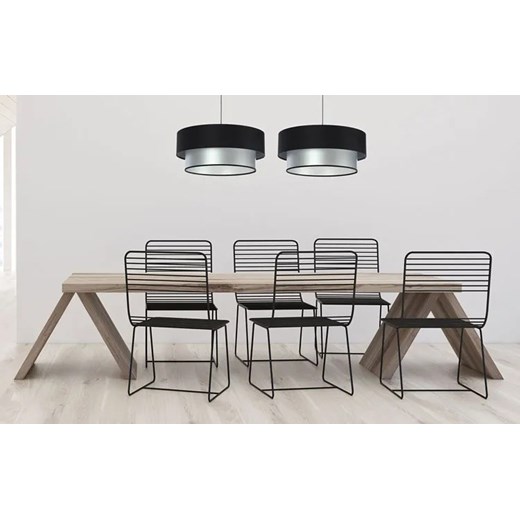 Srebrno-czarna lampa z podwójnym abażurem - S415-Parfa Lumes One Size Edinos.pl