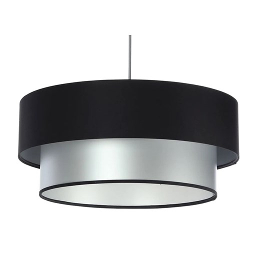 Srebrno-czarna lampa z podwójnym abażurem - S415-Parfa ze sklepu Edinos.pl w kategorii Lampy wiszące - zdjęcie 172211436