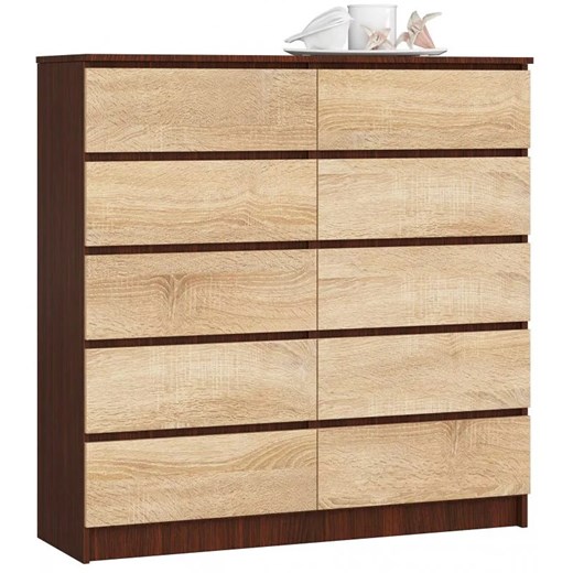 Komoda do gabinetu z szufladami wenge + dąb sonoma - Awoni 3X ze sklepu Edinos.pl w kategorii Komody - zdjęcie 172211589