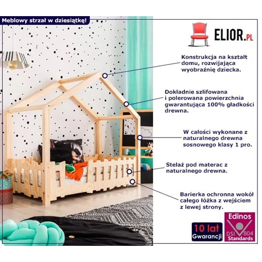 Łóżko domek do pokoju dziecięcego - Kiren 4X Elior One Size Edinos.pl