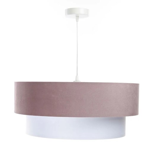 Biało-różowa lampa wisząca z dwuczęściowym abażurem - S434-Torva Lumes One Size Edinos.pl