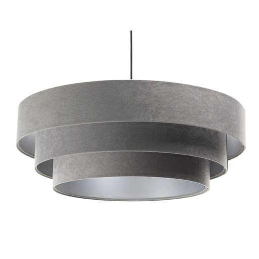 Szaro-srebrna lampa wisząca welurowa - 14X S439 N5-D71 ze sklepu Edinos.pl w kategorii Lampy wiszące - zdjęcie 172211958