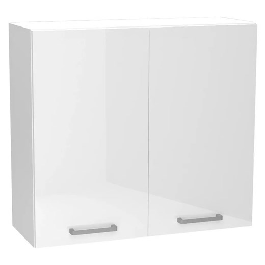 Biała szafka górna z podwójnym frontem - Lucio 26X 80 cm połysk ze sklepu Edinos.pl w kategorii Meble kuchenne - zdjęcie 172212506