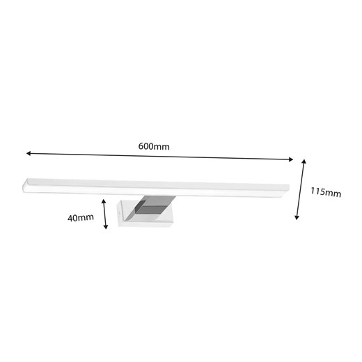 Kinkiet łazienkowy LED biały + srebrny - N014-Cortina 13,8W 60x11,5x4 cm Lumes One Size Edinos.pl