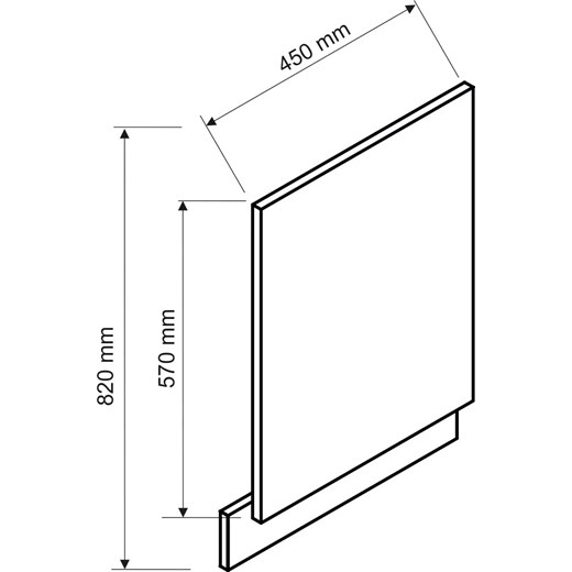Front do zmywarki 45 cm z panelem otwartym - Lorina 19X Elior One Size Edinos.pl