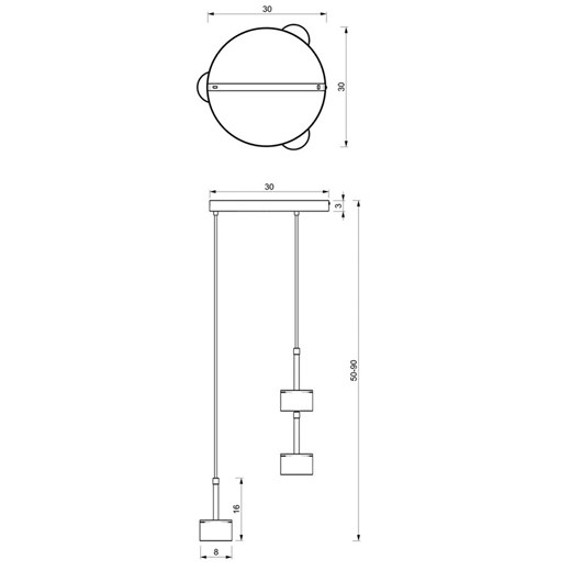 Niebiesko-złota wisząca lampa do jadalni - N022-Circile Lumes One Size Edinos.pl