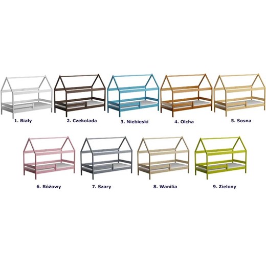 Drewniane łóżko w stylu skandynawskim, wanilia - Petit 3X 180x90 cm Elior One Size Edinos.pl