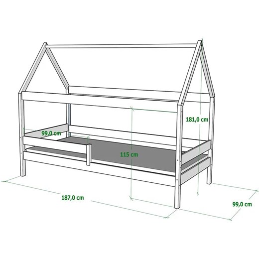 Drewniane łóżko w stylu skandynawskim, wanilia - Petit 3X 180x90 cm Elior One Size Edinos.pl