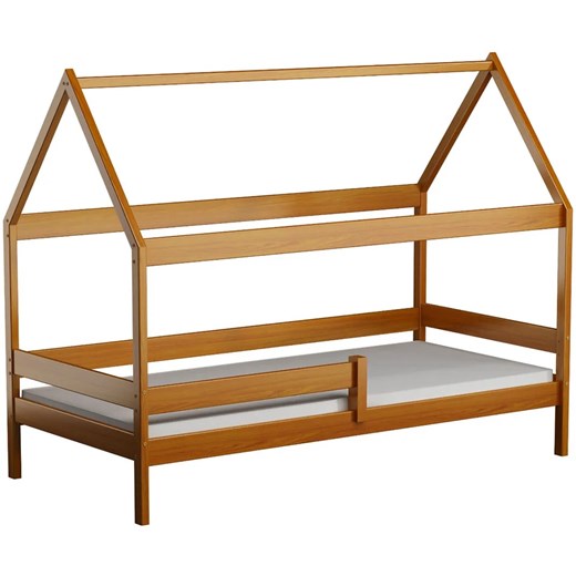 Drewniane łóżko z barierką i materacem, olcha - Petit 3X 190x80 cm Elior One Size Edinos.pl