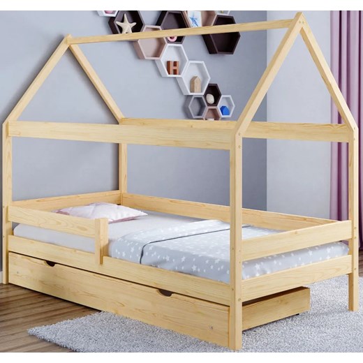 Pojedyncze łóżko dziecięce domek, sosna - Petit 4X 190x80 cm Elior One Size Edinos.pl