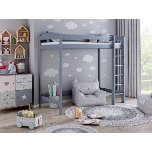 Szare piętrowe łóżko dla jednego dziecka - Igi 3X 190x90 cm Elior One Size wyprzedaż Edinos.pl