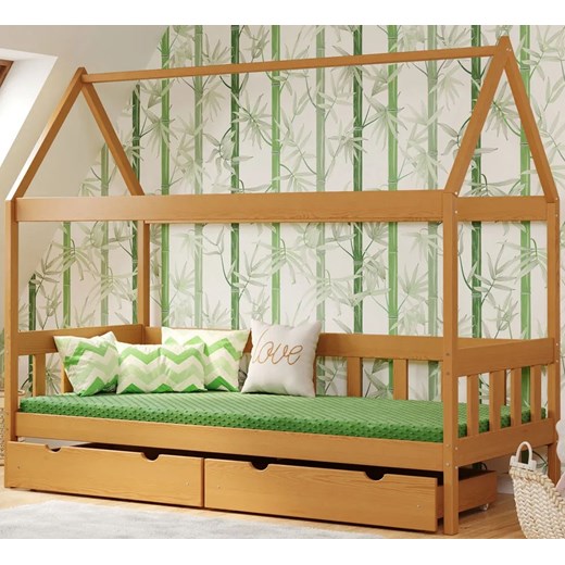 Skandynawskie drewniane łóżko domek, olcha - Dada 4X 190x90 cm ze sklepu Edinos.pl w kategorii Łóżka dziecięce - zdjęcie 172213625