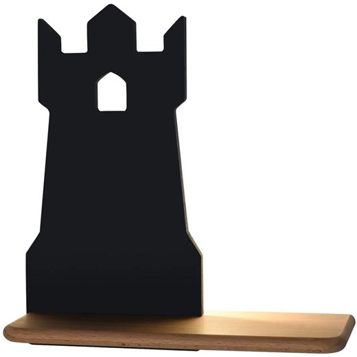 Czarna lampka dziecięca w kształcie zamkowej wieży - K025-Zizi ze sklepu Edinos.pl w kategorii Lampy dziecięce - zdjęcie 172214158