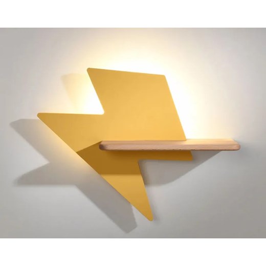 Żółta lampka błyskawica na ścianę do pokoju dziecięcego - K039-Iti Lumes One Size Edinos.pl