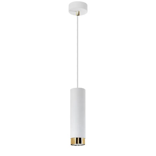 Biała lampa wisząca tuba nad wyspę - S721-Barda ze sklepu Edinos.pl w kategorii Lampy wiszące - zdjęcie 172214358