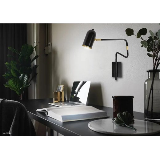 Czarny metalowy kinkiet do sypialni i salonu - K059-Damasci Lumes One Size Edinos.pl