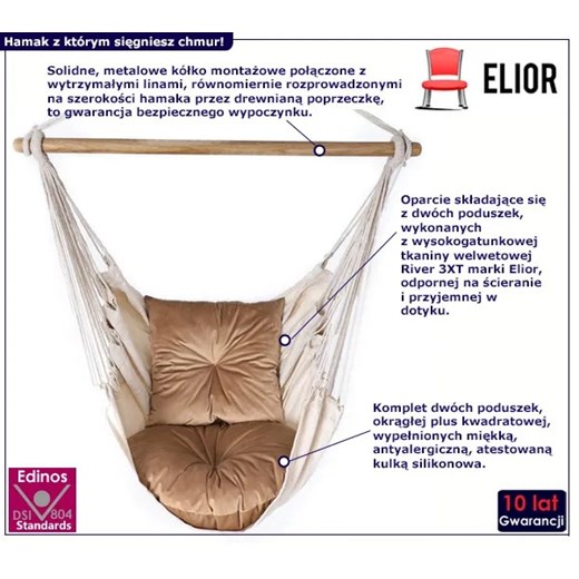 Beżowe brazylijskie krzesło na taras - Rippi Elior One Size Edinos.pl