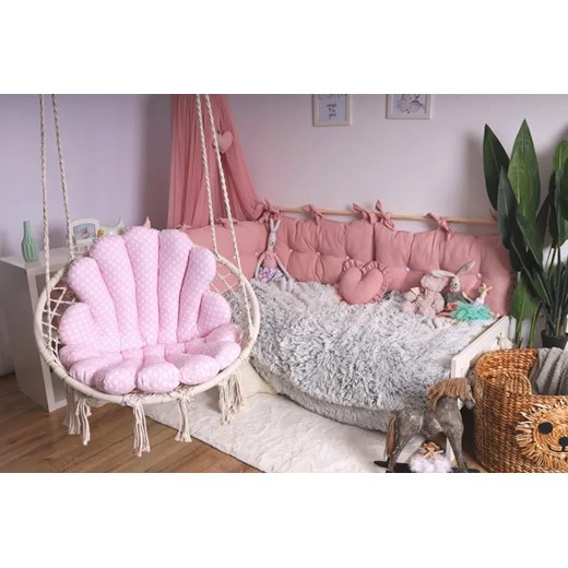 Huśtawka z poduszkami w kształcie muszli różowy + biały - Karlos Elior One Size Edinos.pl