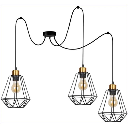 Czarna metalowa potrójna lampa pająk do salonu - K113-Wigo Lumes One Size Edinos.pl