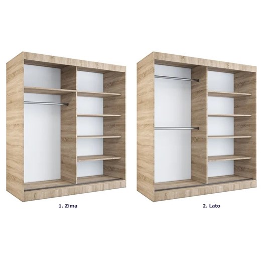 Szafa przesuwna 180 cm dąb sonoma + antracyt - Corina 5X Elior One Size wyprzedaż Edinos.pl