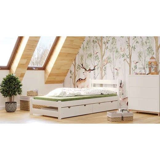 Białe nowoczesne łóżko młodzieżowe - Olda 3X 200x90 cm Elior One Size Edinos.pl