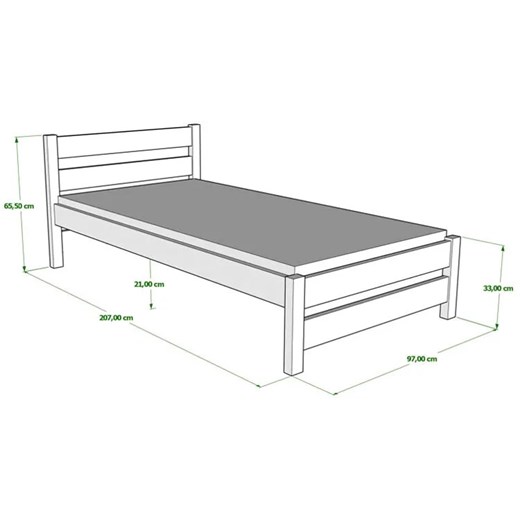 Białe nowoczesne łóżko młodzieżowe - Olda 3X 200x90 cm Elior One Size Edinos.pl