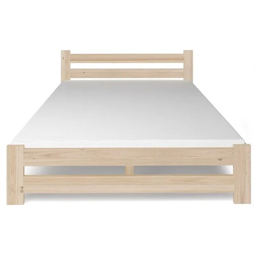 Sosnowe podwójne łóżko z materacem 140x200 - Zinos Elior One Size Edinos.pl