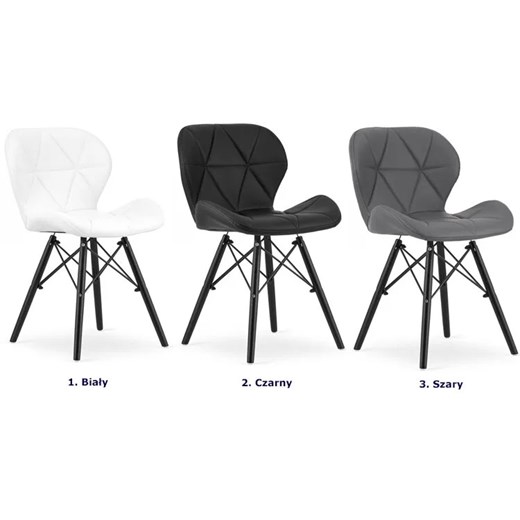 Zestaw 4 szt szarych pikowanych krzeseł kuchennych - Zeno 5S Elior One Size Edinos.pl
